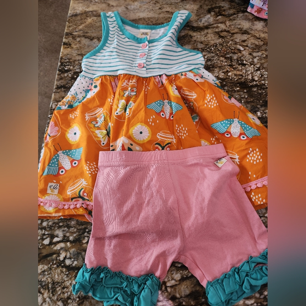 Wildflowers Orange and Pink Kids Matching Set